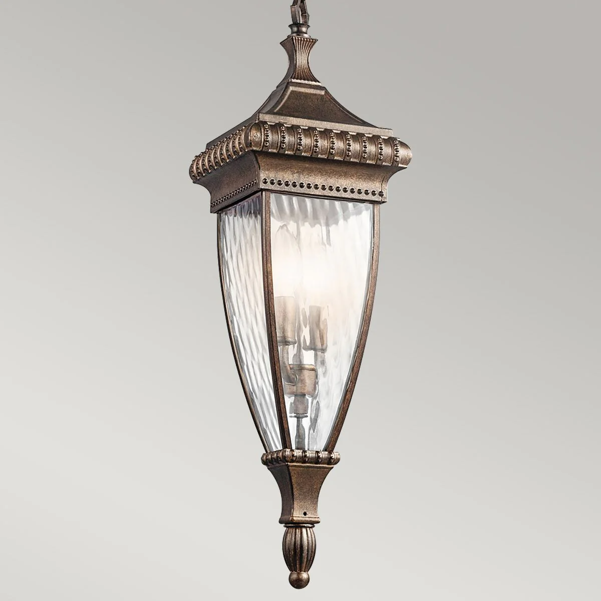 Venetian Rain 2 Light Chain Lantern - Brushed Bronze IP23 E14 - Image 4