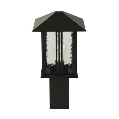 Venice 450 Mm Outdoor Post- Black Metal with Water Glass,ip44 - Image 2