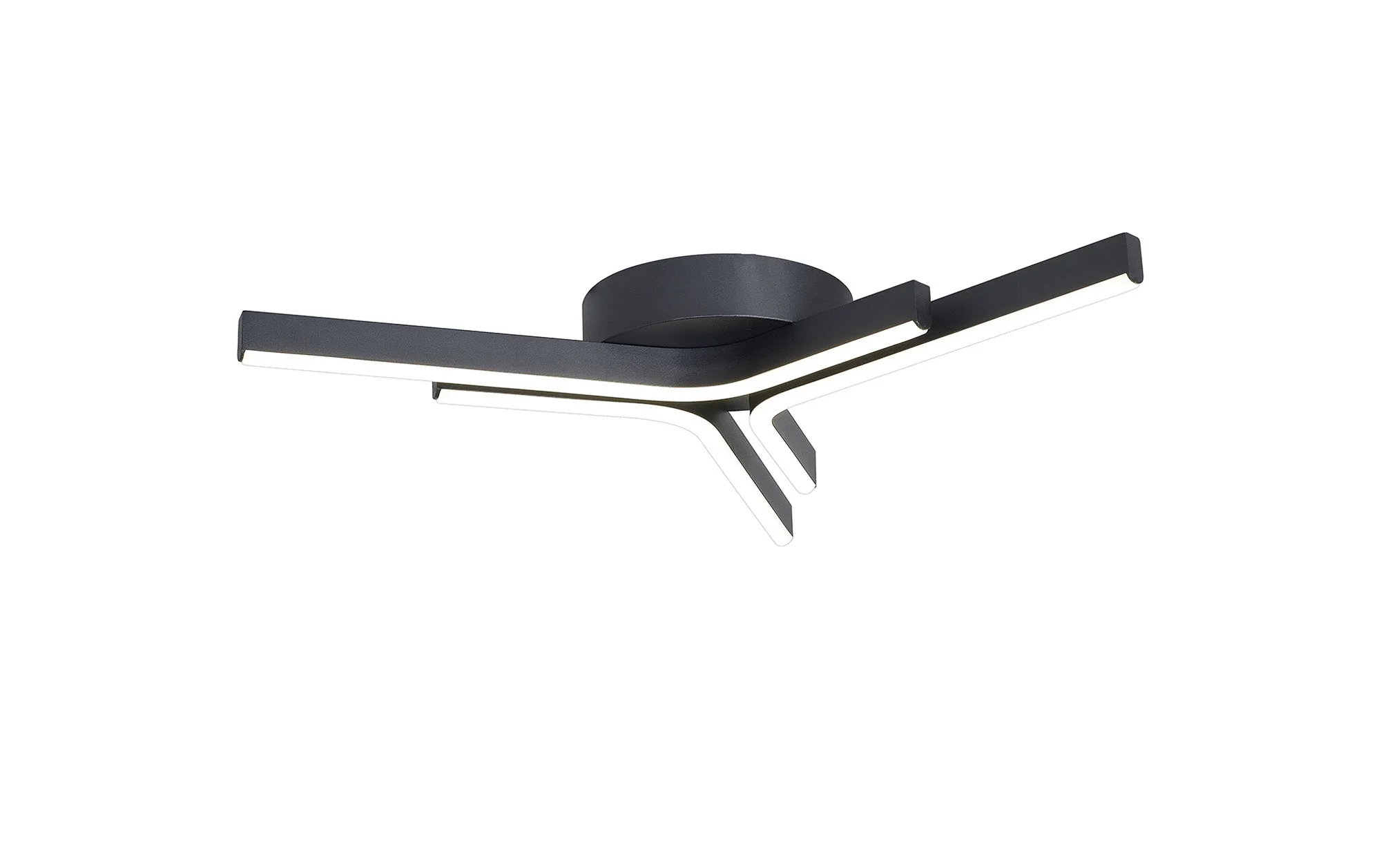 Venice 3/4 Arm LED Flush Light - Black/Gold/White - Image 2