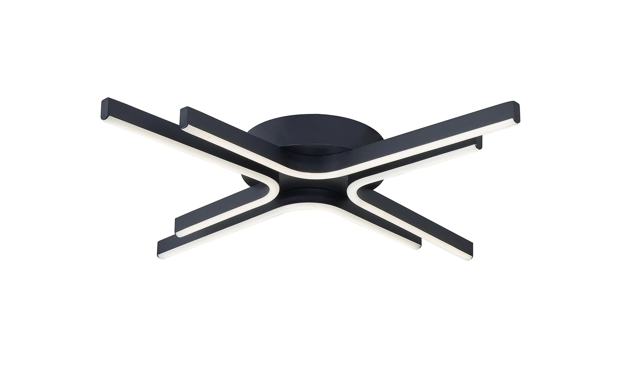 Venice 3/4 Arm LED Flush Light - Black/Gold/White - Image 4
