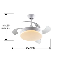 Vento Mini Ø 75 to 90 cm Dimmable Ceiling Fan- Various Finishes - Image 7