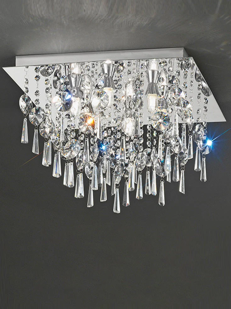 Venus Crystal Bathroom Flush Light IP44 - Various Sizes - Image 2