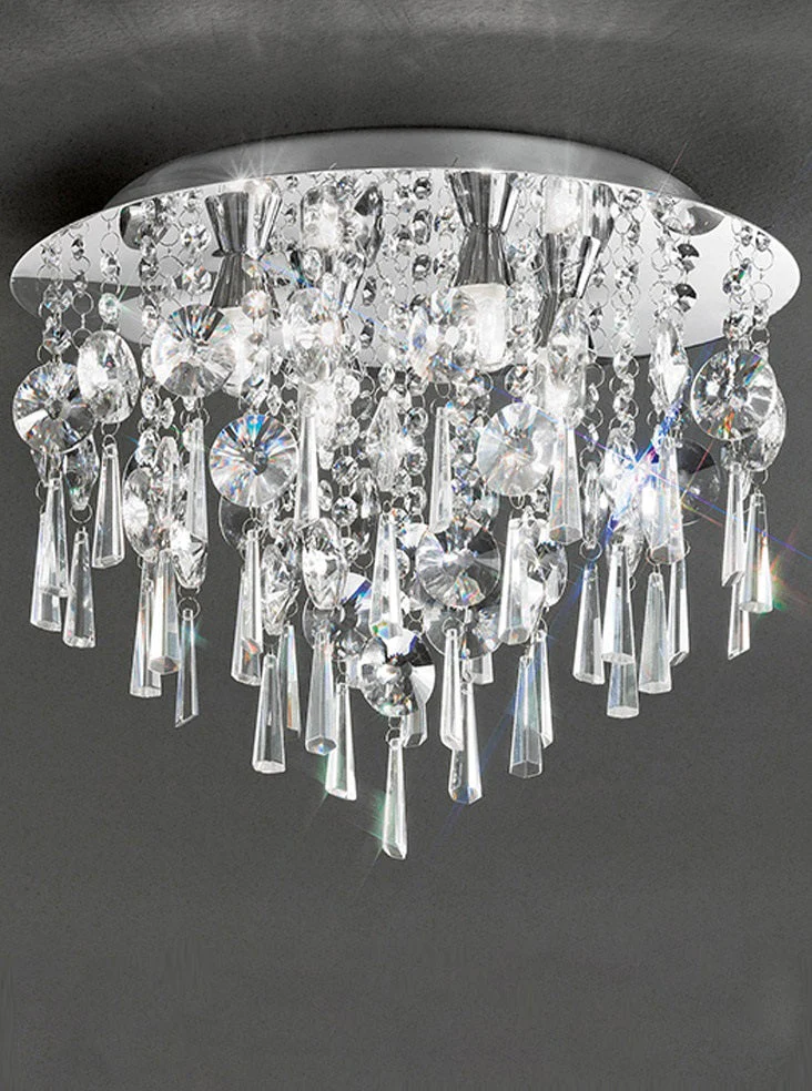 Venus Crystal Bathroom Flush Light IP44 - Various Sizes - Image 3