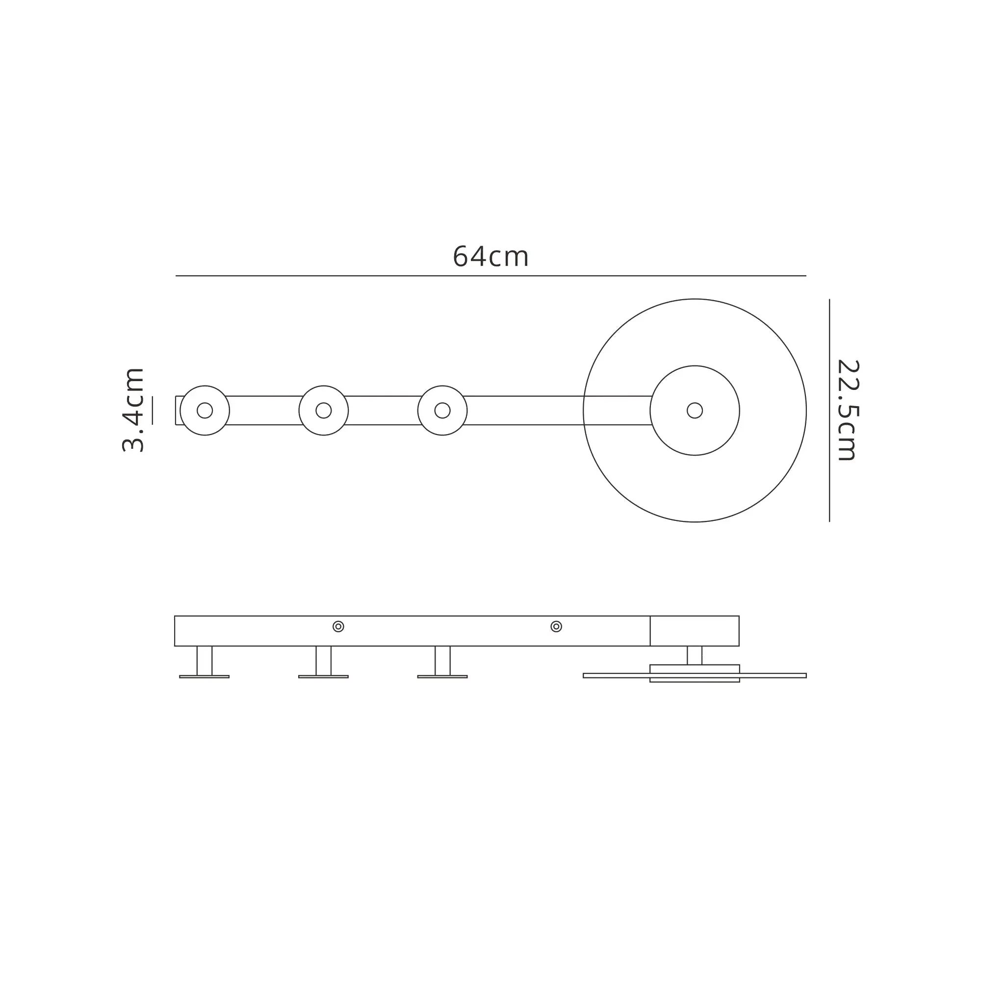 Venus Wall Lamp Coat Rack - Black/White - Image 2
