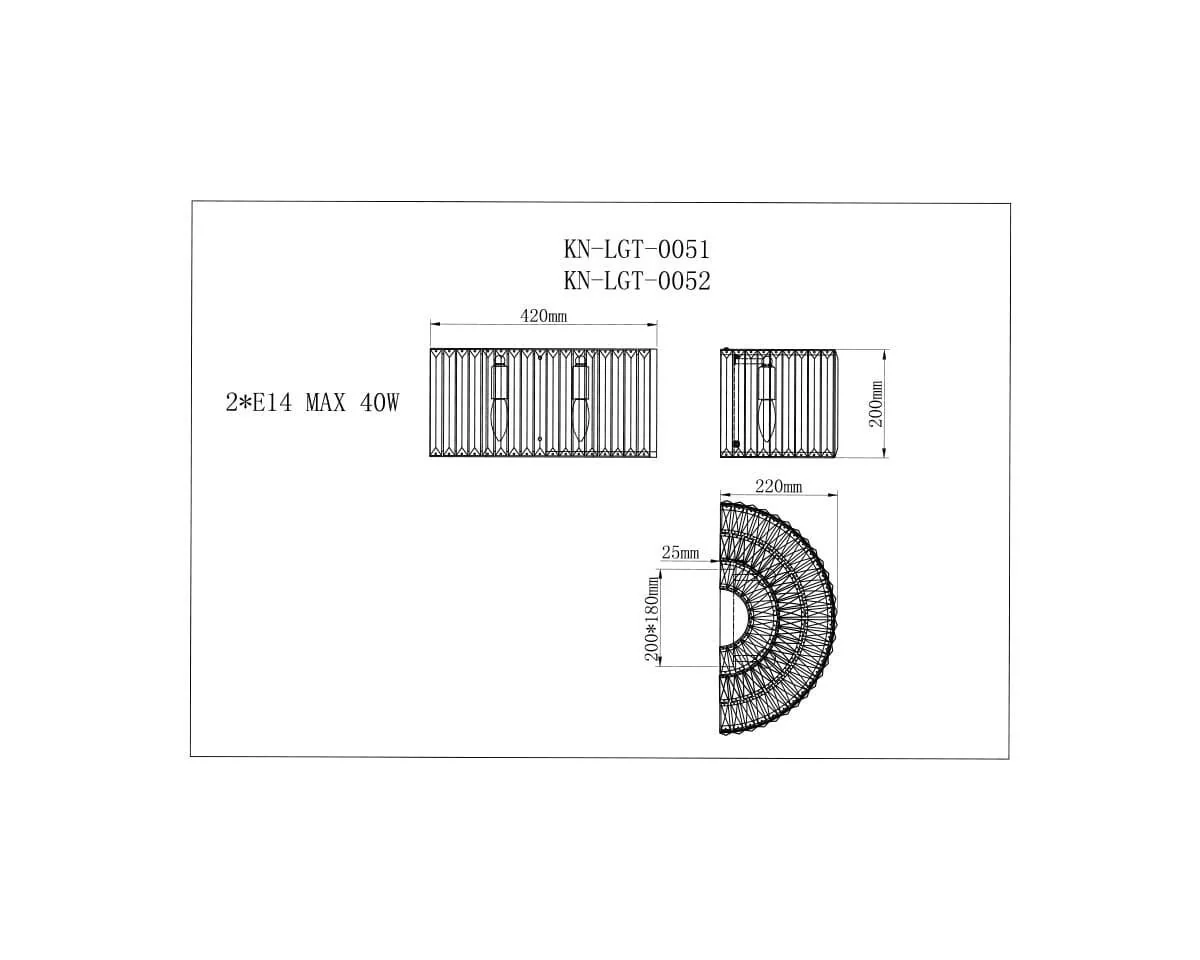Venus Wall Light Matt Black E14 - Image 4