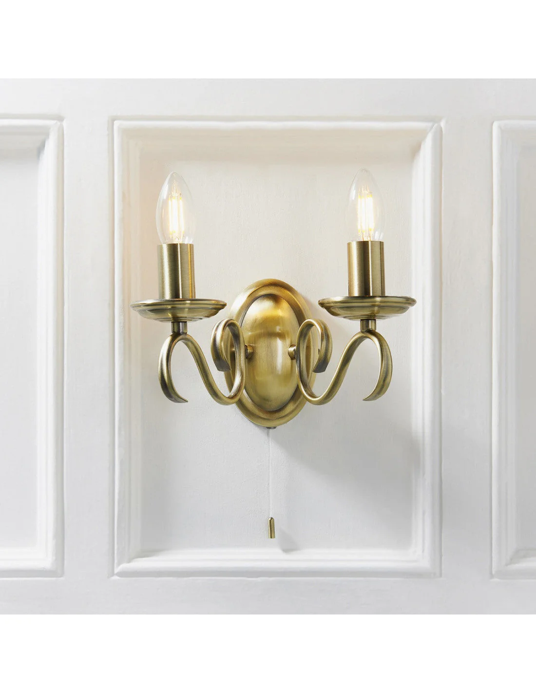 Vera Twin Wall Light - Antique Brass - Image 3
