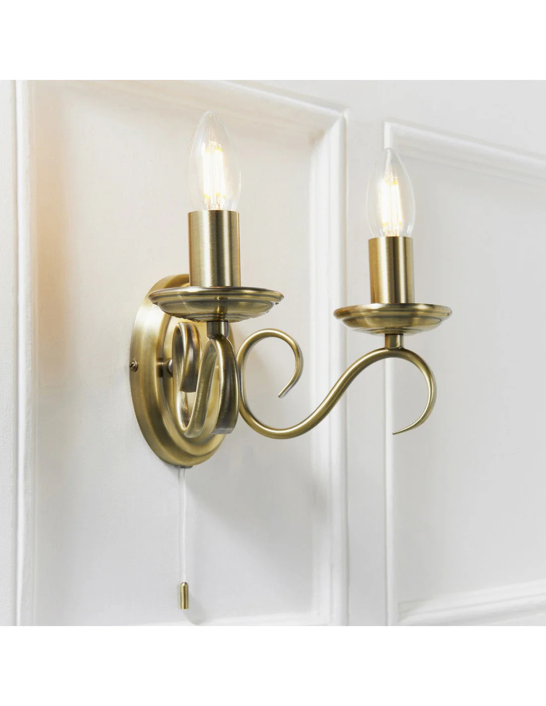 Vera Twin Wall Light - Antique Brass - Image 6