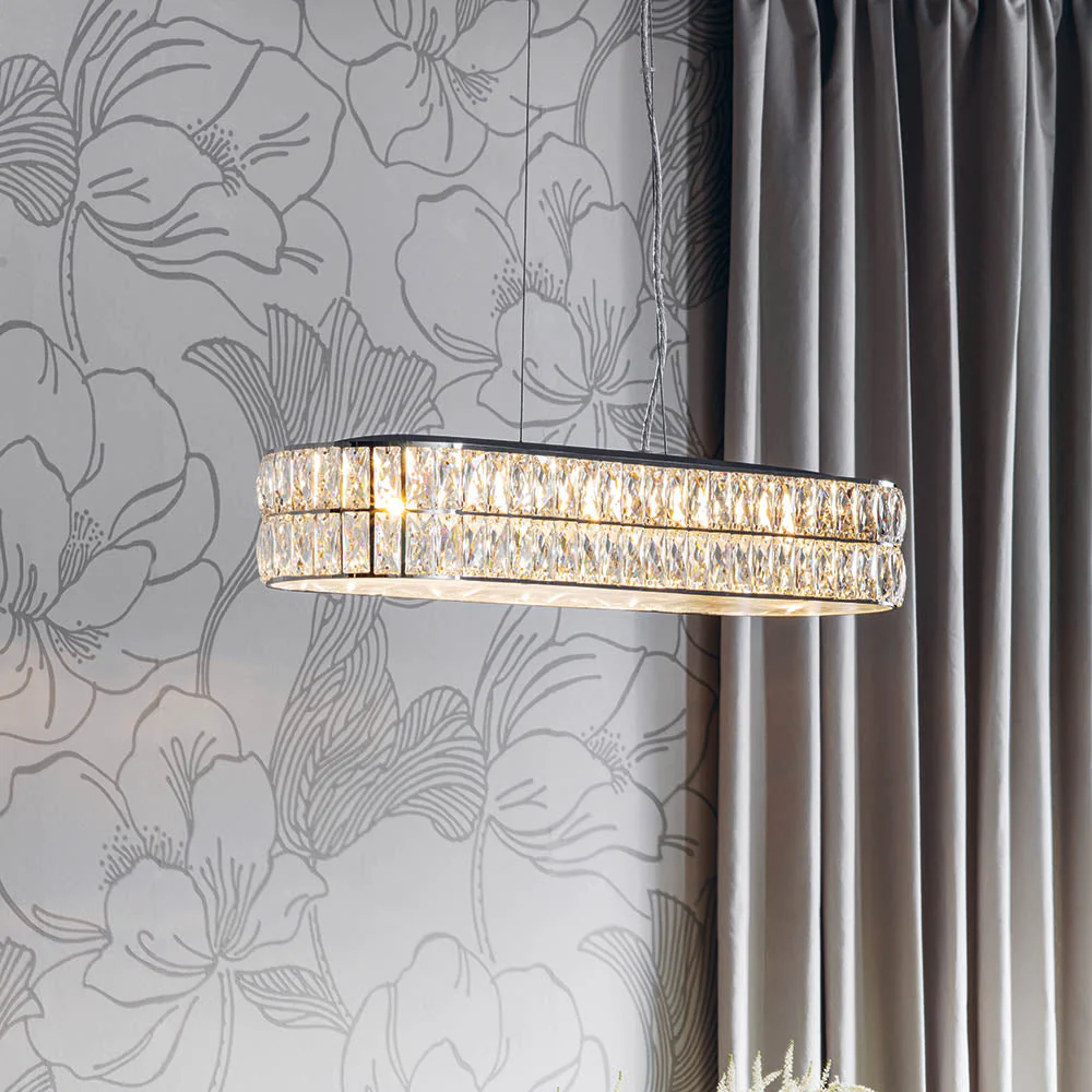 Verina 5lt Linear Pendant - Clear Crystal & Chrome - Image 2