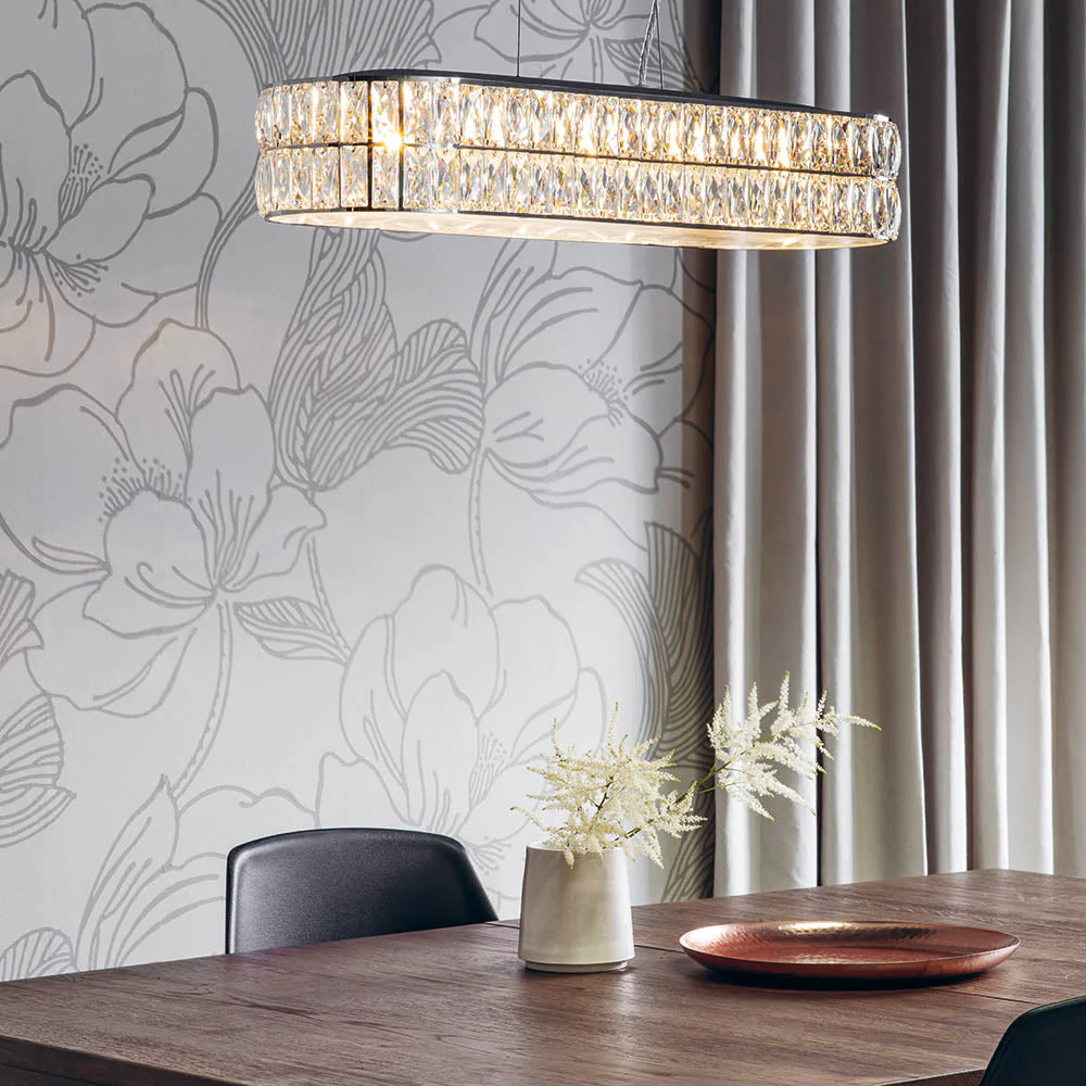 Verina 5lt Linear Pendant - Clear Crystal & Chrome - Image 3