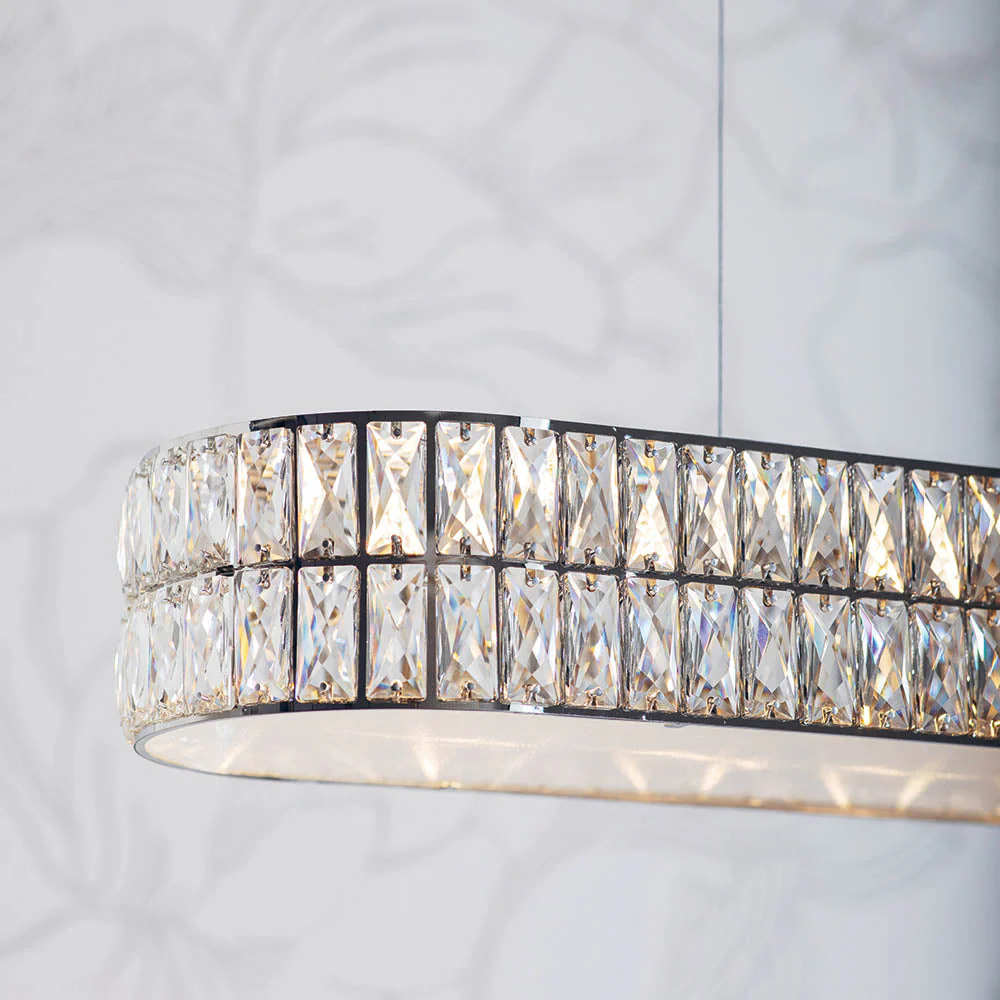 Verina 5lt Linear Pendant - Clear Crystal & Chrome - Image 4