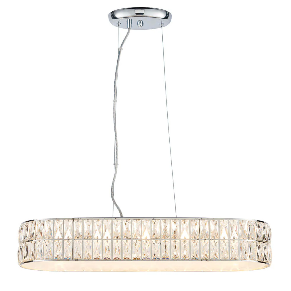 Verina 5lt Linear Pendant - Clear Crystal & Chrome - Image 5