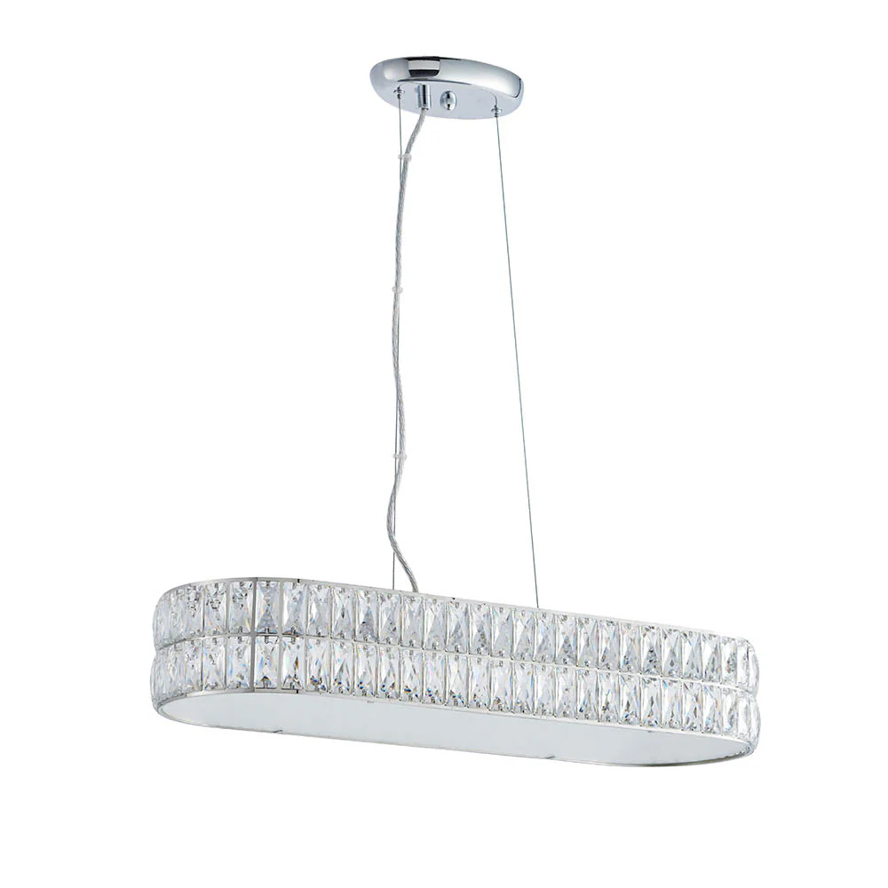 Verina 5lt Linear Pendant - Clear Crystal & Chrome - Image 6