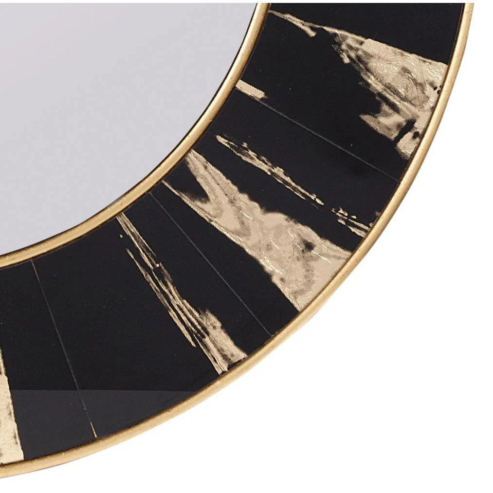 Vesna Round Mirror - Black & Gold Finish - Image 2