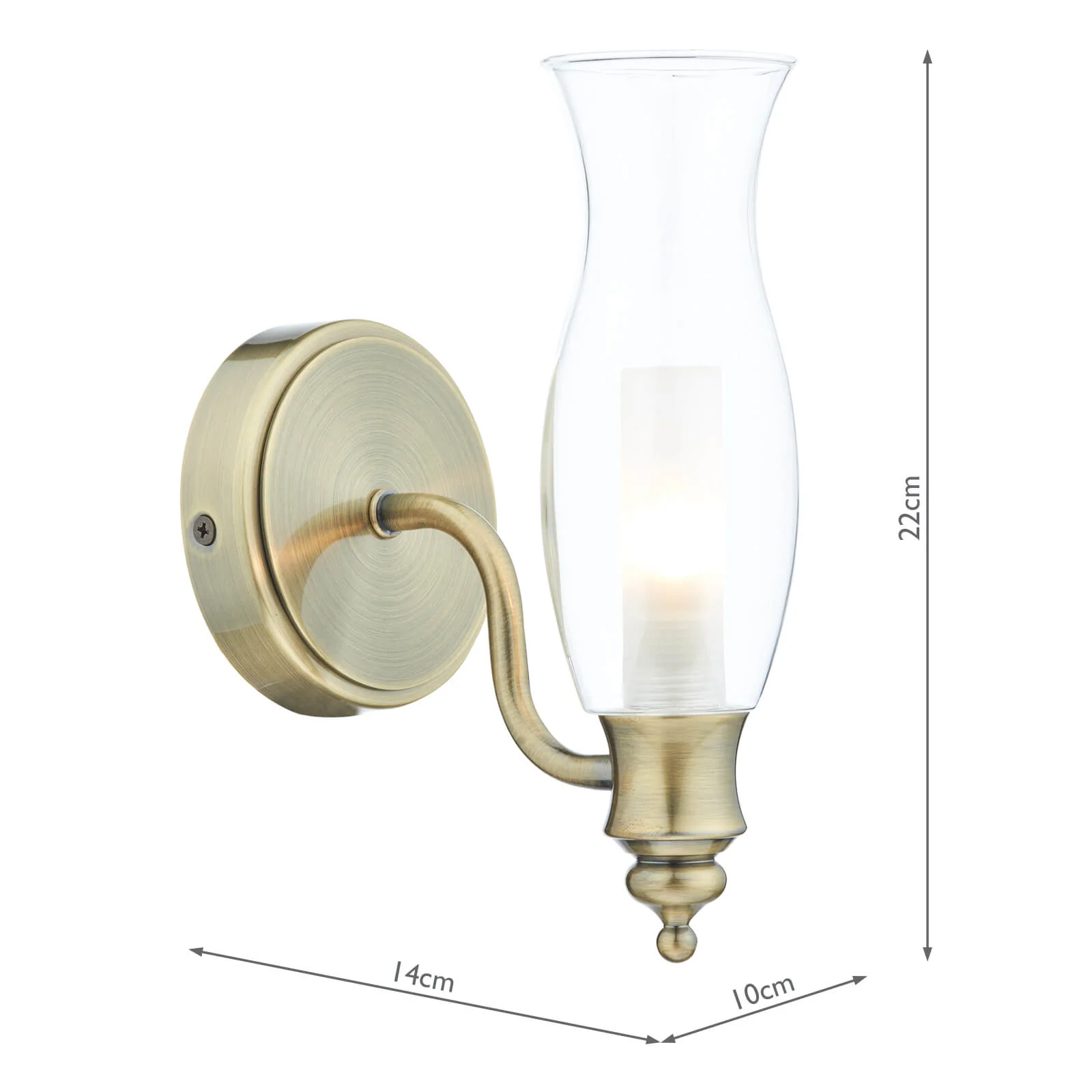 Vestry Bathroom Wall Light Antique Brass/Polished Chrome IP44 - Image 5