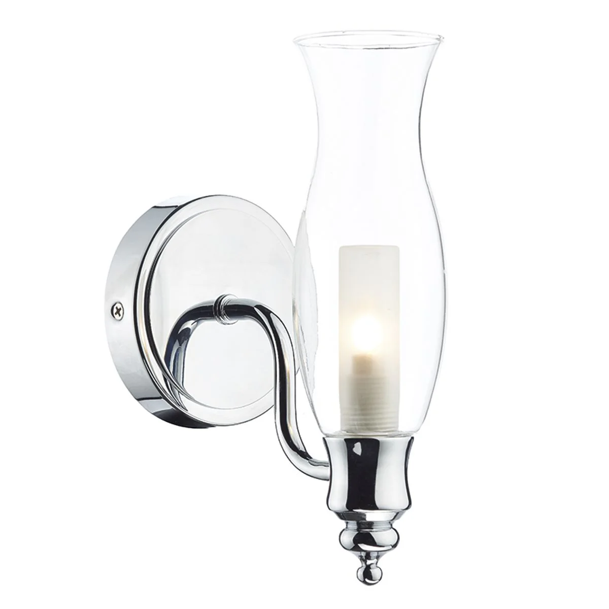Vestry Bathroom Wall Light Antique Brass/Polished Chrome IP44 - Image 6