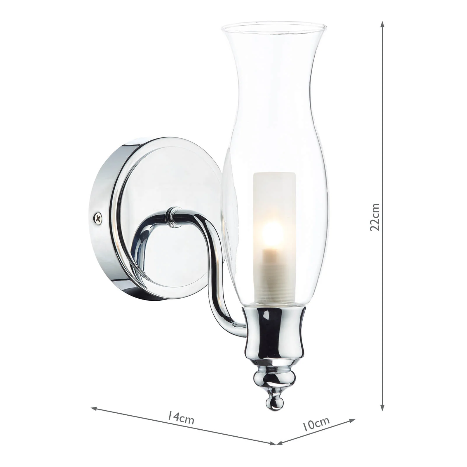 Vestry Bathroom Wall Light Antique Brass/Polished Chrome IP44 - Image 9