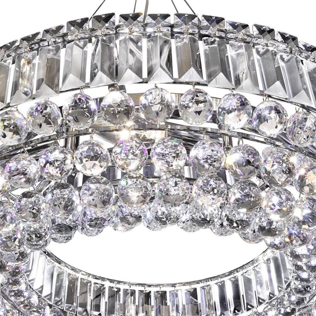 Vesuvius  10/24Lt Crystal Ceiling Light - Chrome Metal & Clear Crystal - Image 2
