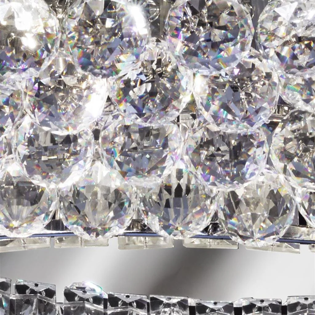 Vesuvius  10/24Lt Crystal Ceiling Light - Chrome Metal & Clear Crystal - Image 5