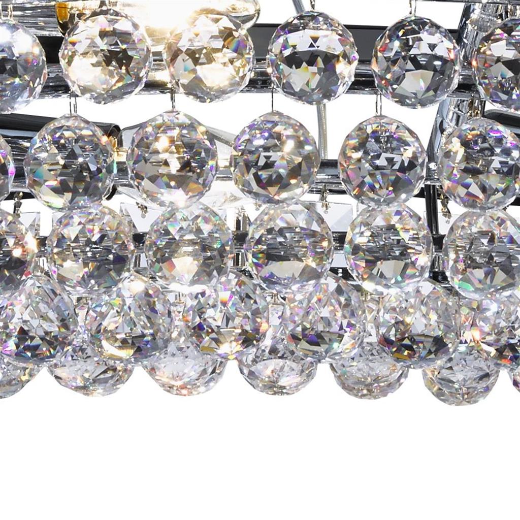 Vesuvius  10/24Lt Crystal Ceiling Light - Chrome Metal & Clear Crystal - Image 7