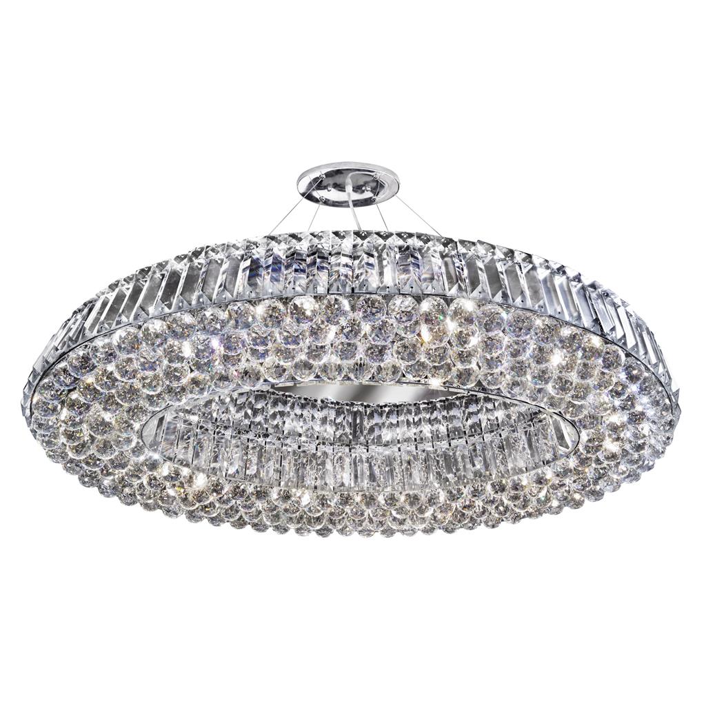 Vesuvius  10/24Lt Crystal Ceiling Light - Chrome Metal & Clear Crystal - Image 9