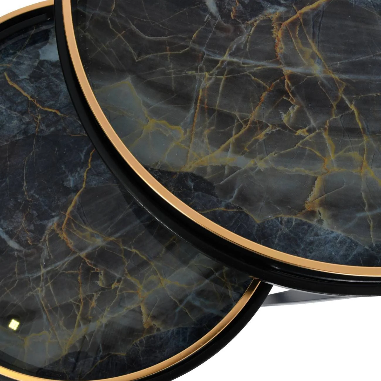 Vesuvius Black and Gold Set of 2 Side Tables - Image 5