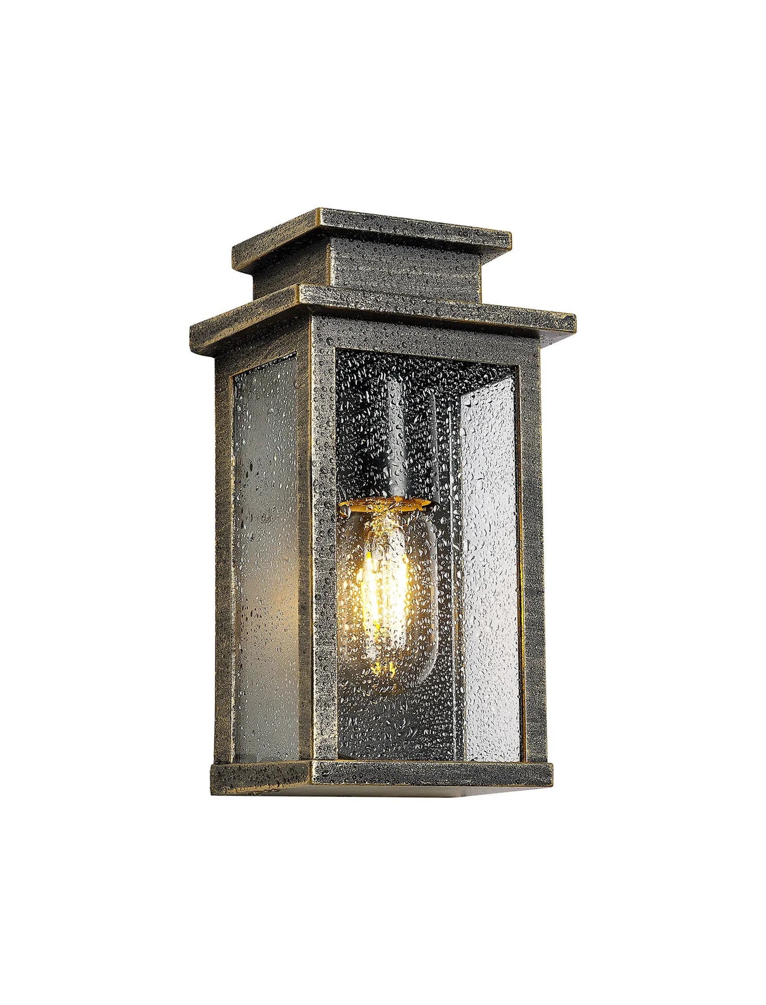 Vick Flush Wall Lamp IP44 - Brushed Gold/Silver - Image 2