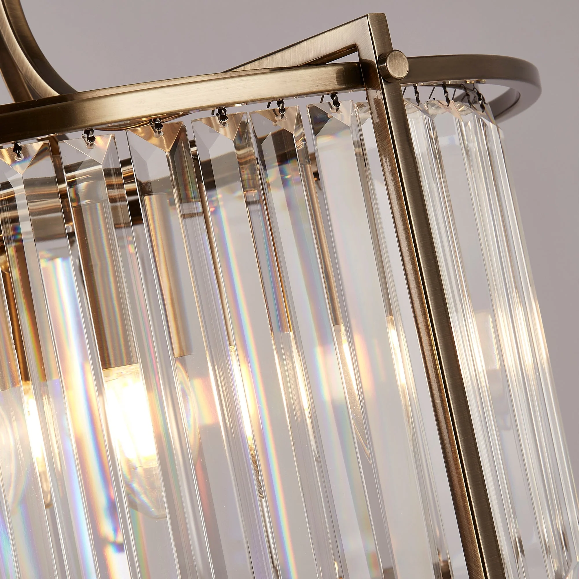 Victoria  2/5Lt Crystal Ceiling Light  - Chrome/Brass Metal & Clear Crystal - Image 10
