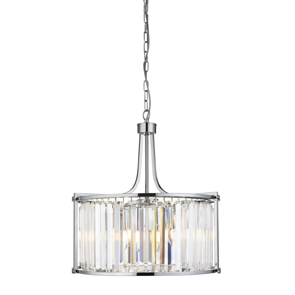 Victoria  2/5Lt Crystal Ceiling Light  - Chrome/Brass Metal & Clear Crystal - Image 13