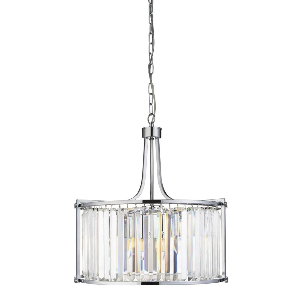 Victoria  2/5Lt Crystal Ceiling Light  - Chrome/Brass Metal & Clear Crystal - Image 7