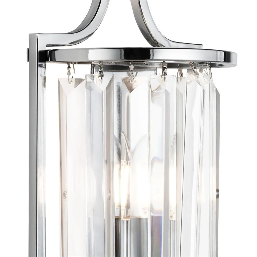 Victoria Wall Light - Chrome Metal & Clear Crystal - Image 2