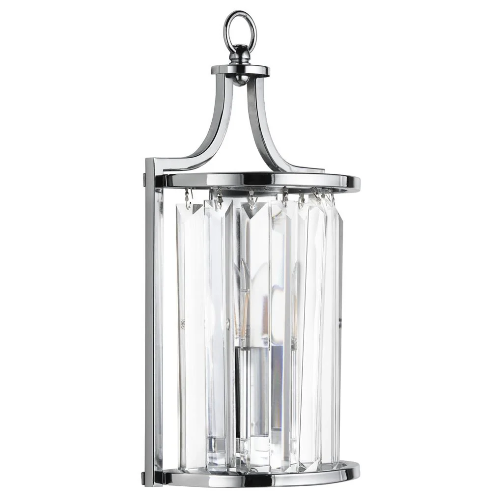 Victoria Wall Light - Chrome Metal & Clear Crystal - Image 3