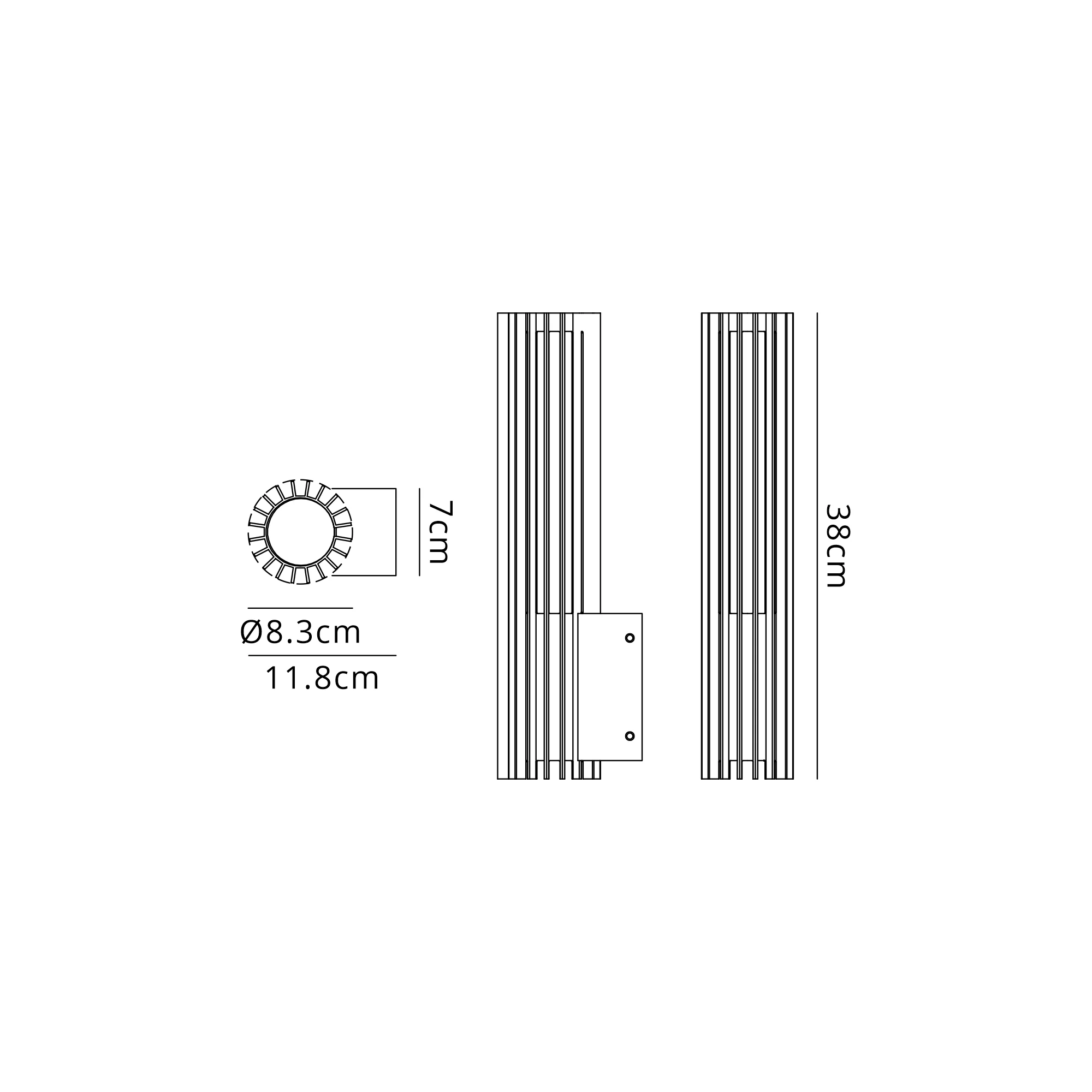 Vidal 9W/18W/22W Wall Light- Black Finish - Image 21