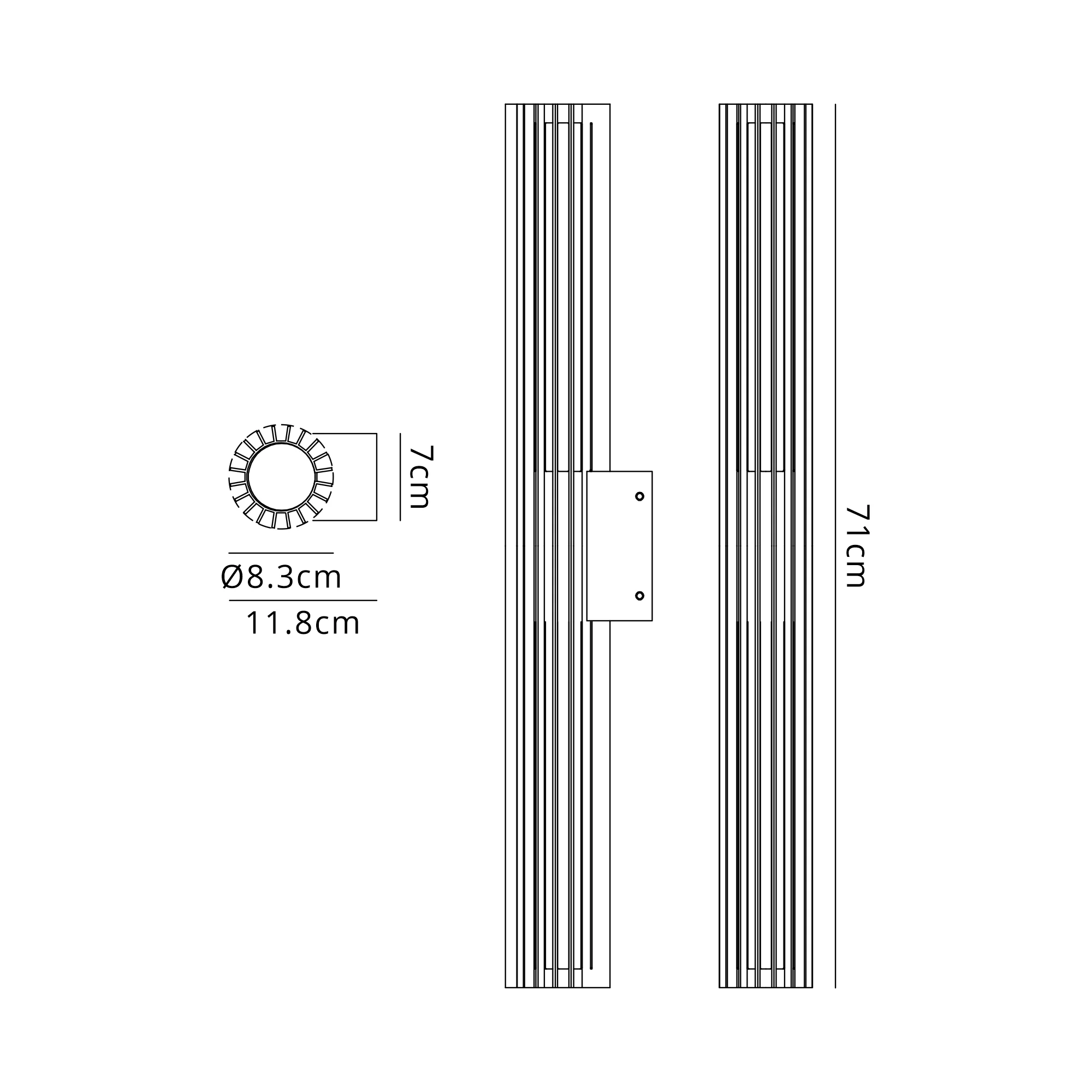 Vidal 9W/18W/22W Wall Light- Black Finish - Image 23