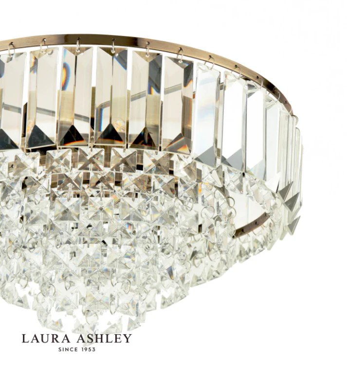 Vienna 3 Light Flush Crystal and Antique Brass - Image 3