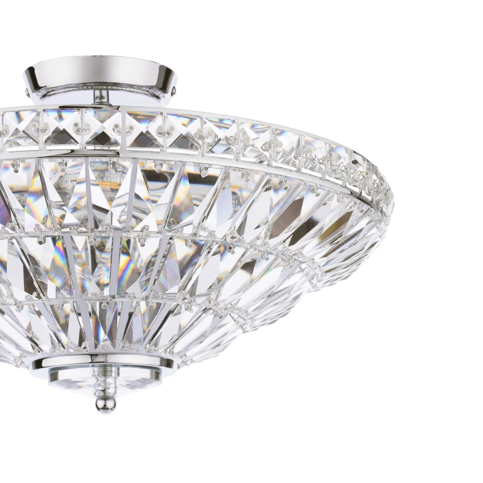 Vienna 3 Light Semi-Flush Polished Chrome and Crystal E14 - Image 2