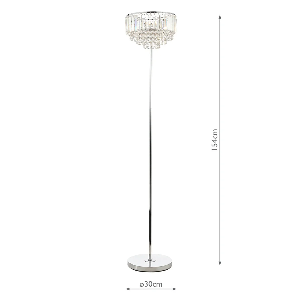 Vienna 3lt Floor Lamp Crystal & Polished Chrome G9 - Image 5
