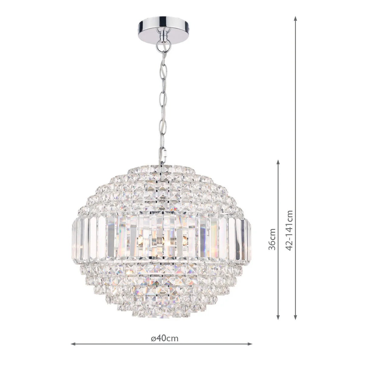 Vienna 5lt Chandelier Crystal & Polished Chrome - Image 4