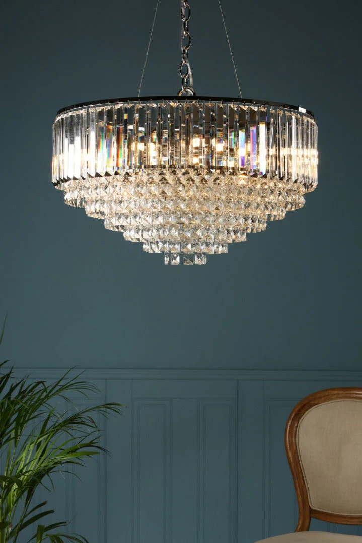 Vienna 9lt Chandelier Crystal & Polished Chrome - Image 2