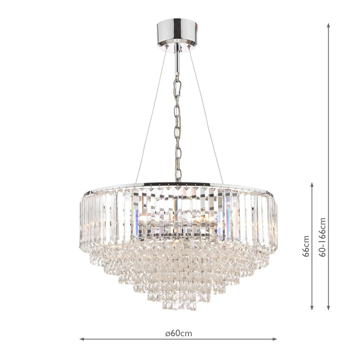 Vienna 9lt Chandelier Crystal & Polished Chrome - Image 4