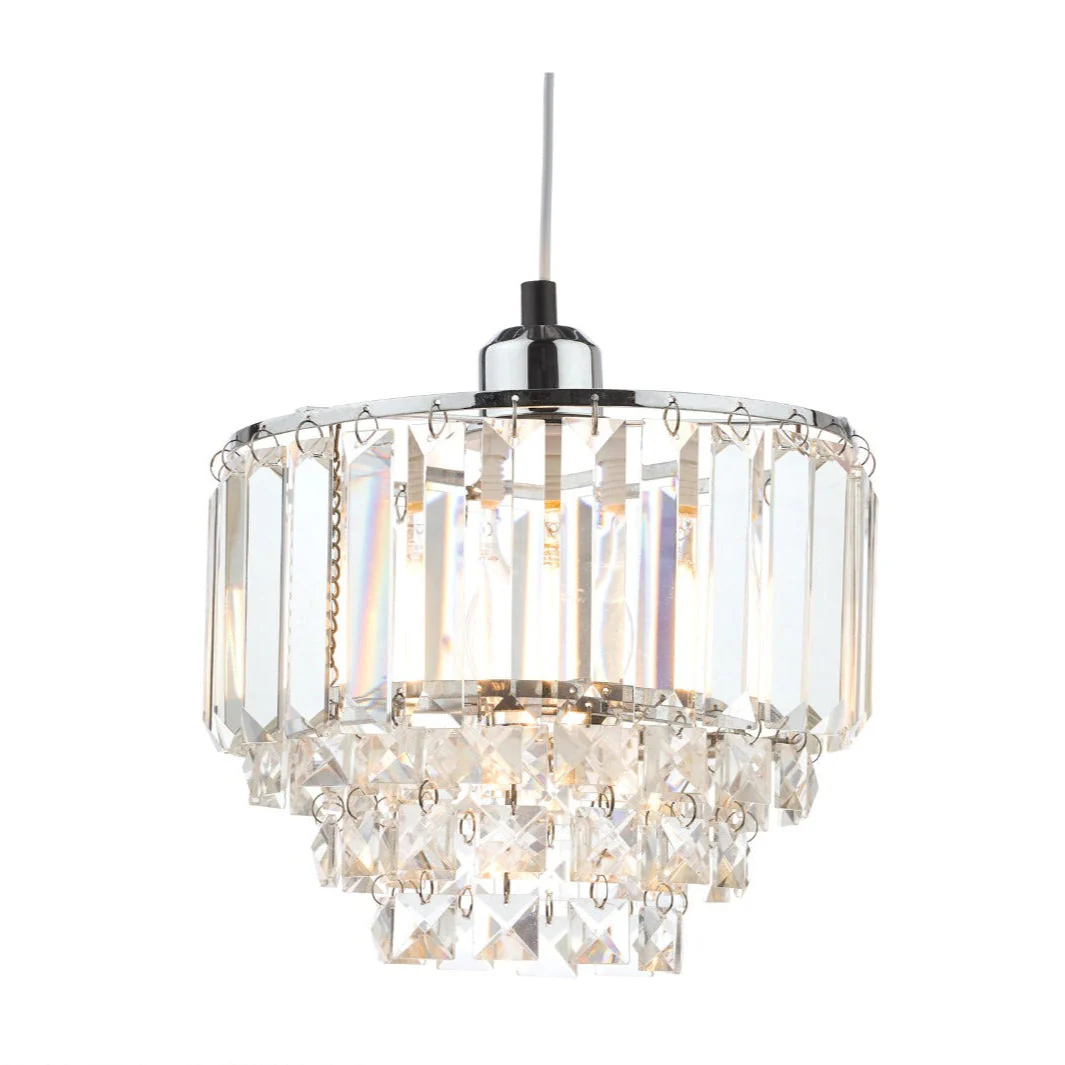 Vienna Easy Fit Pendant Crystal & Antique Brass/Polished Chrome E27 - Image 5