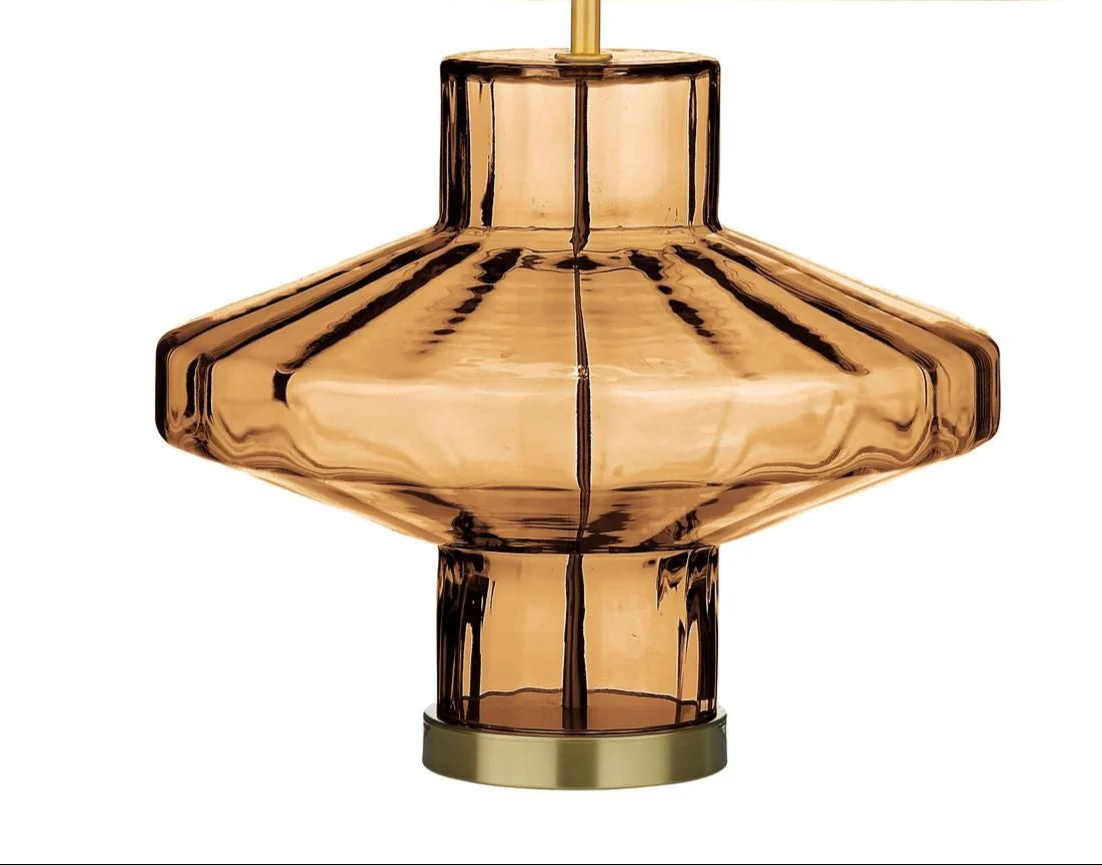 Vienna Table Lamp Tobacco Glass/ Moss Glass- Base Only - Image 4