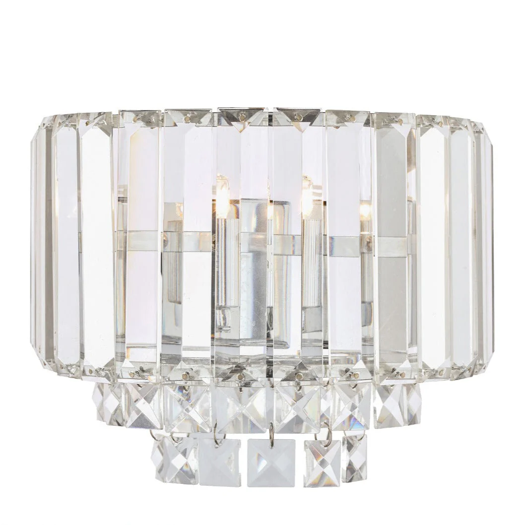 Vienna Wall Light Antique Brass/Polished Chrome Crystal G9 - Image 4