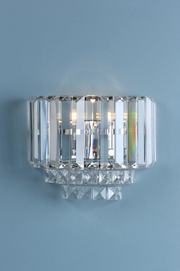 Vienna Wall Light Antique Brass/Polished Chrome Crystal G9 - Image 5