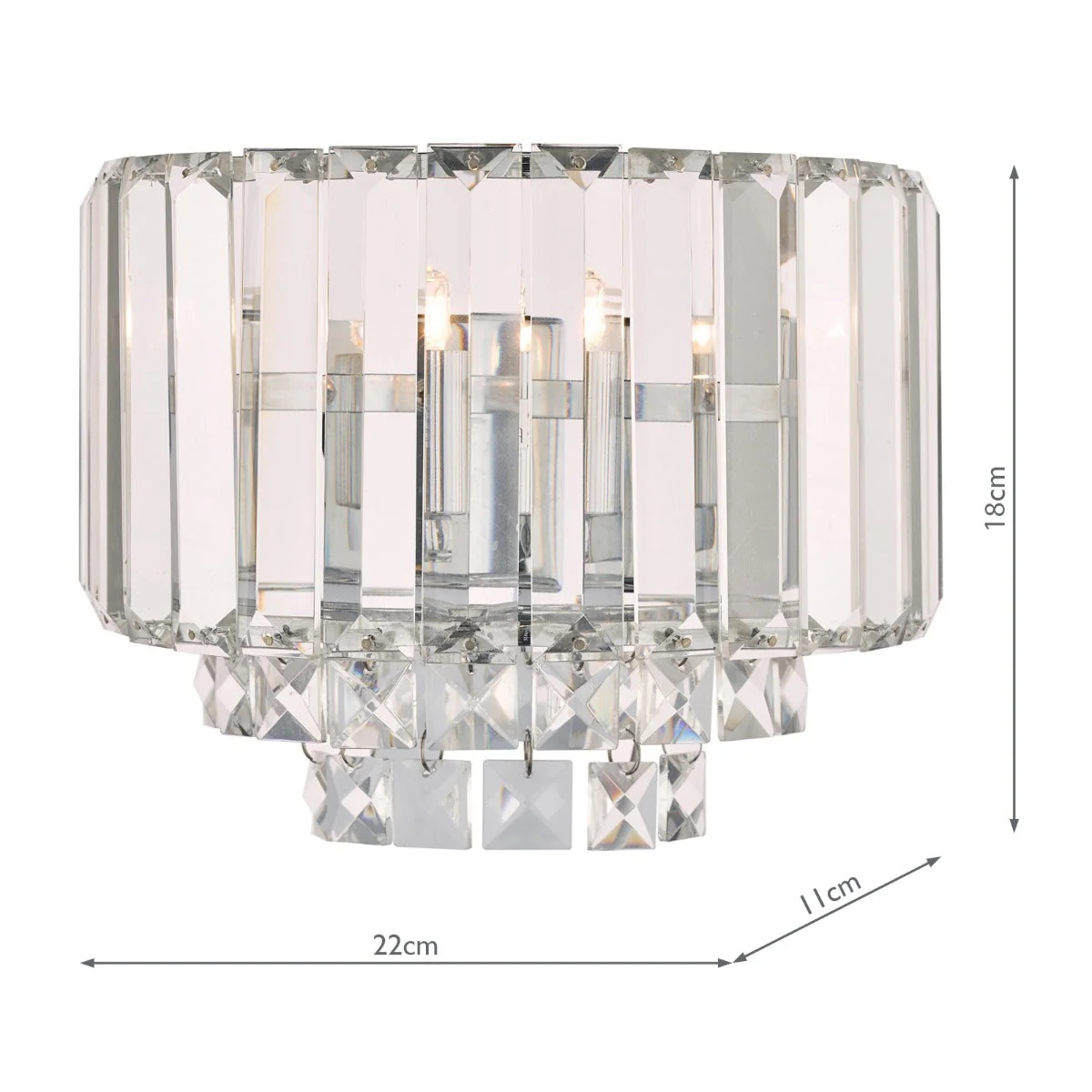 Vienna Wall Light Antique Brass/Polished Chrome Crystal G9 - Image 6