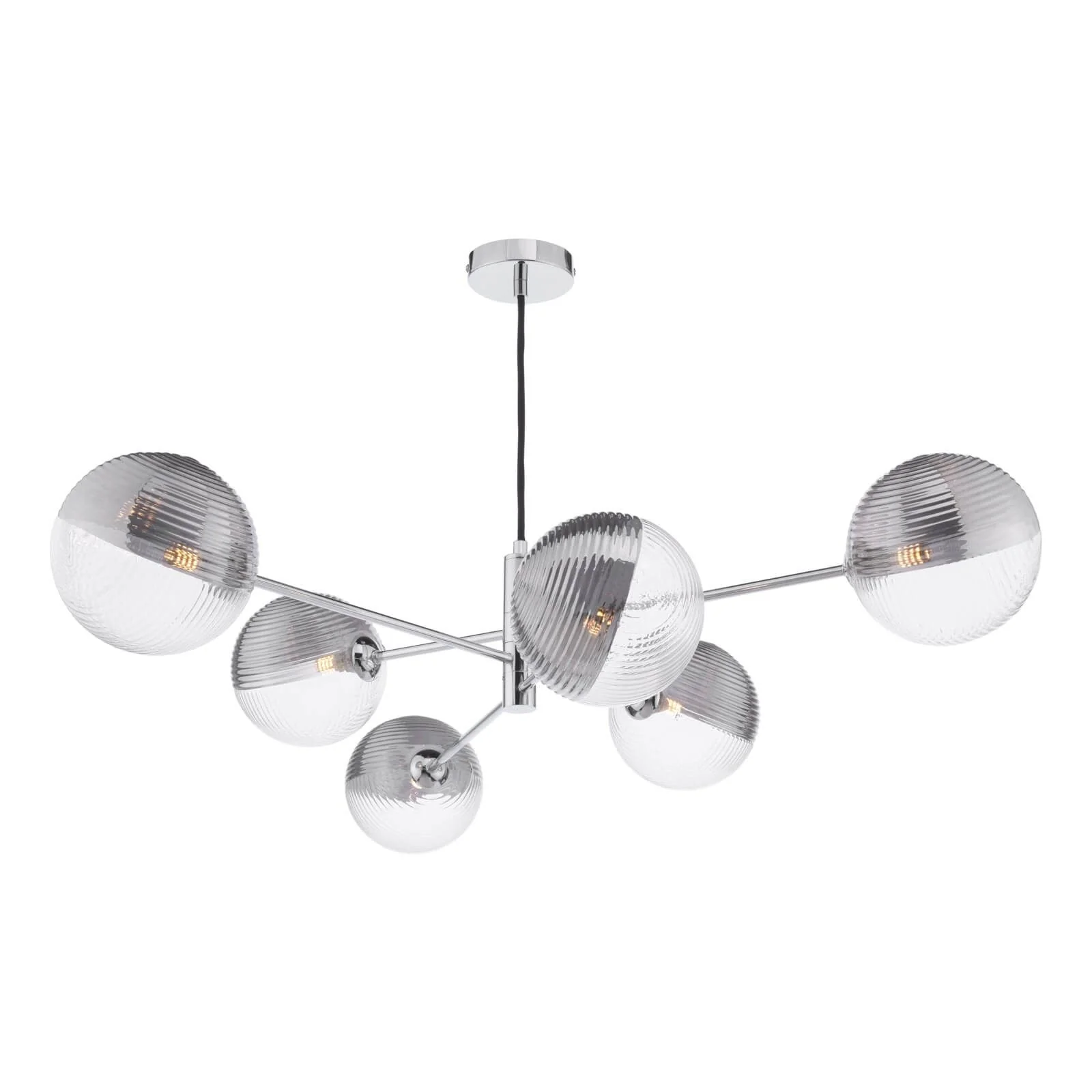 Vignette 6 Light Pendant Aged Brass/Polished Chrome Variety Of Shades - Image 4