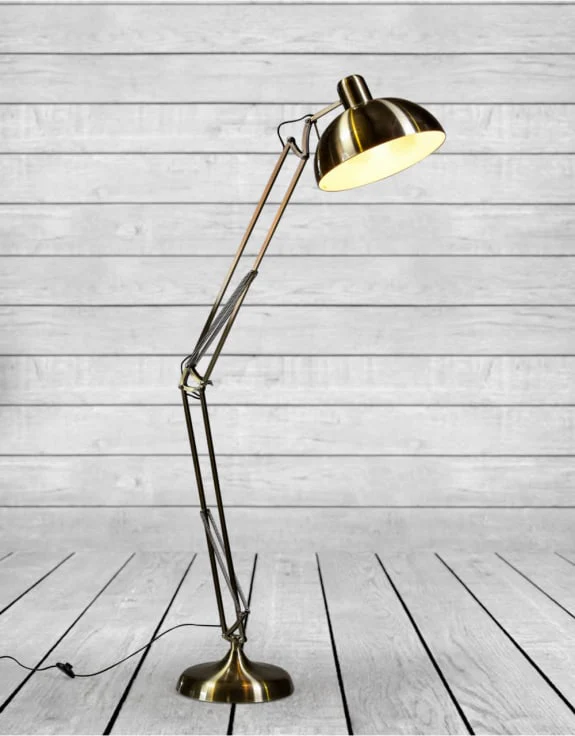 Vintage Gold Extra Large Classic Desk Style Floor Lamp - Image 2