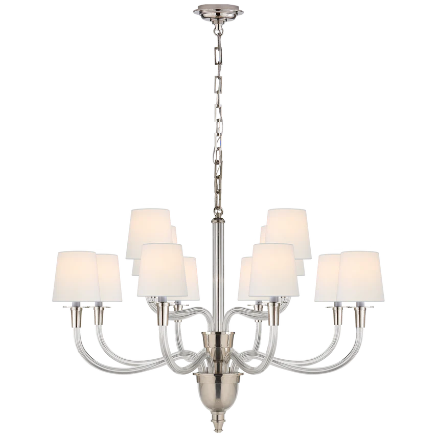 Vivian Large One/Two Tier Chandelier- Brass/ Nickel Finishes - Image 2