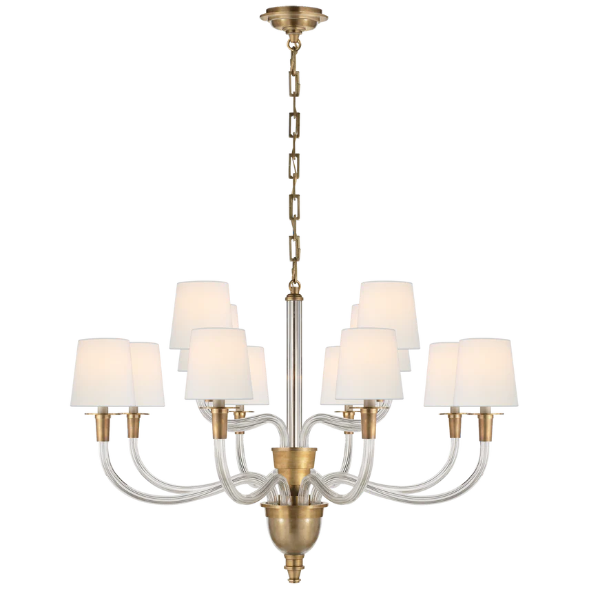 Vivian Large One/Two Tier Chandelier- Brass/ Nickel Finishes - Image 4