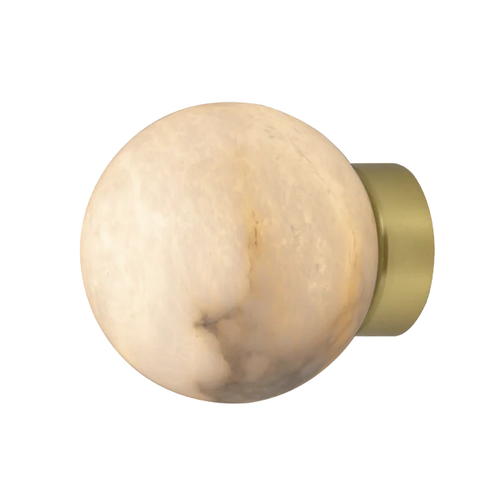 Volterra 1Lt Wall Light - Brass & Alabaster - Image 3