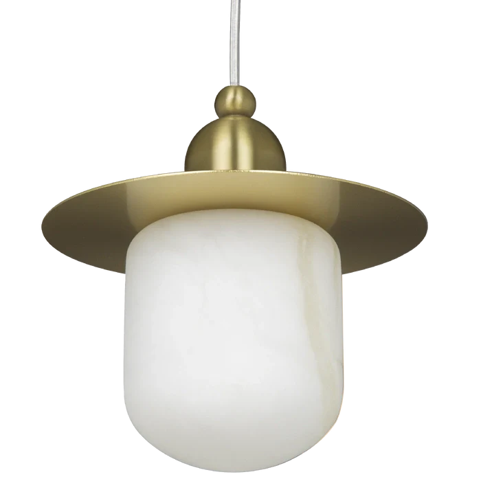 Volterra Shaded Single Pendant - Alabaster - Image 3